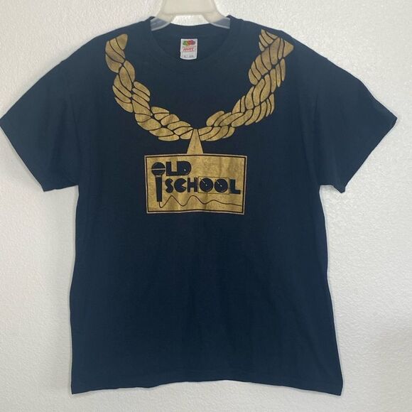 FRUIT of the LOOM Men’s Black Old School T Shirt Size XL - Picture 1 of 4